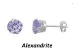 SS Ear Studs with 2 Round Russian Alexandrite