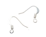 Ear Wire Hammered Matte Silver