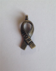 Charm Hope Ribbon Pewter