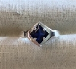 SS Side-Set Square Blue Sapphire Ring Setting