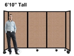 6'10" Ft Tall Portable Room Divider Partition on Wheels