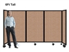6Ft Tall Portable Room Divider Partition on Wheels