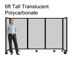 6Ft Tall Portable Room Divider Partition 360 in Translucent Poly-carbonate