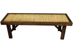 Japanese Bamboo Bench w/ Wood Frame