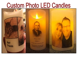 Handmade LED flameless Electric Candle Custom Photo Personalized & Text