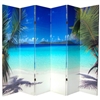 6 ft. Tall Double Sided Ocean Canvas Room Divider Screen in 6 Panels