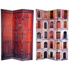 6 ft. Tall Double Sided Doors Canvas Room Divider Screen
