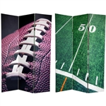 6 ft. Tall Double Sided Football Canvas Room Divider Screen
