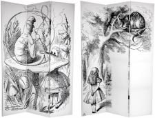 6 ft. Tall Double Sided Alice in Wonderland Canvas Room Divider Screen