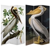 6 ft. Tall Double Sided Audubon Canvas Pelican Room Divider Screen