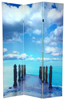 6 ft. Tall Double Sided Ocean Room Divider Screen