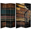 6 ft. Tall Double Sided Library Canvas Room Divider Screen