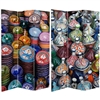 6 ft. Tall Double Sided Ceramic Bazaar Canvas Room Divider