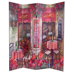 6 ft. Tall Parisian Cafe Canvas Room Divider