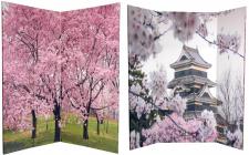 6 ft. Tall Double Sided Cherry Blossoms Room Divider 4 Panel