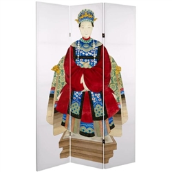 6 ft. Tall Double Sided Chinese Emperor Canvas Room Divider