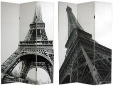 6 ft. Tall Double Sided Eiffel Tower Canvas Room Divider