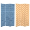 6 ft. Tall Double Sided Mediterranean Patterns Canvas Room Divider