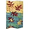 7 ft. Tall Double Sided Autumn Leaves Canvas Room Divider Screen