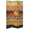 7 ft. Tall Double Sided October Gold Canvas Room Divider Screen