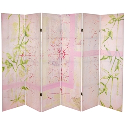 5Â¼ ft. Pink Harmony Canvas Room Divider Screen