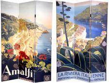 6 ft. Tall Double Sided Amalfi/Riviera Canvas Room Divider