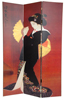 6 ft. Tall Double Sided Japanese Ladies Canvas Room Divider