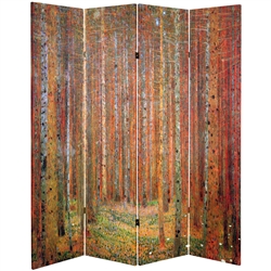6 ft. Tall Double Sided Works of Klimt Room Divider - Tannenwald/Farm Garden