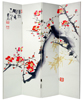 6 ft. Tall Double Sided Cherry Blossoms and Love Canvas Room Divider 4 Panel