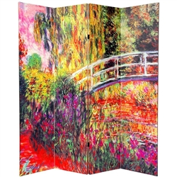 6 ft. Tall Double Sided Works of Monet Canvas Room Divider 4 Panel