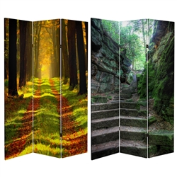 6 ft. Tall Double Sided Trail of Joy Canvas Room Divider Screen