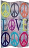 6 ft. Tall Double Sided Multi-Color Peace & Love Room Divider