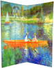 6 ft. Tall Double Sided Works of Renoir Room Divider - The Seine/The Luncheon 4 Panel