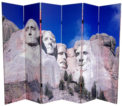 6 ft. Tall Double Sided Monuments Canvas Room Divider - Rushmore/Grand Canyon 6 Panel