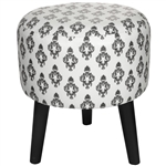 White Damask Stool