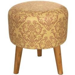 Yellow Damask Stool