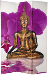 6 ft. Tall Double Sided Thai Buddha Room Divider