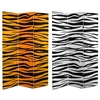 6 ft. Tall Double Sided Tiger Print Canvas Room Divider