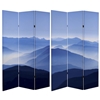 6 ft. Tall Double Sided Misty Mountain Canvas Room Divider Screen