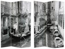 6 ft. Tall Double Sided Scenes of Venice Canvas Room Divider