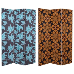 6 ft. Tall Double Sided Arabesque Wallpaper Canvas Room Divider