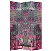 6ft Tall Double Sided Pink Cosmic Debris Canvas Folding Screen