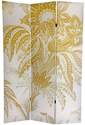 6 ft. Tall Gold Toile Double Sided Room Divider Screen
