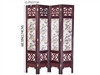 6ft Tall Oriental Wooden Room Divider Screen with Floral Painting