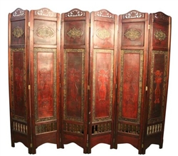 Decorative Vintage 6 Panel Asian Screen II