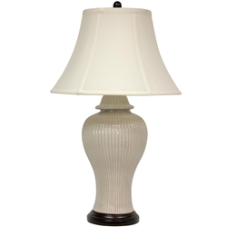 Asian/Oriental Carinated Ivory Vase Lamp