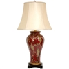 Asian/Oriental 30" Glazed Sakura Blossom Porcelain Vase Lamp