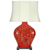 Asian/Oriental 27" Fruitful Harvest Porcelain Lamp