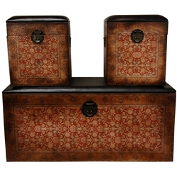 Set of 3 Old Worlde European Storage Boxes