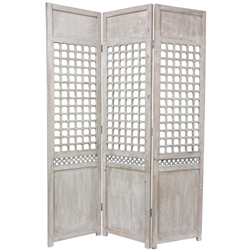 6ft Tall Distressed Open Latice Decorative Room Screen